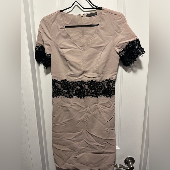 Cream Dress with Black Lace - Picture 9 of 9